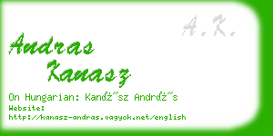 andras kanasz business card